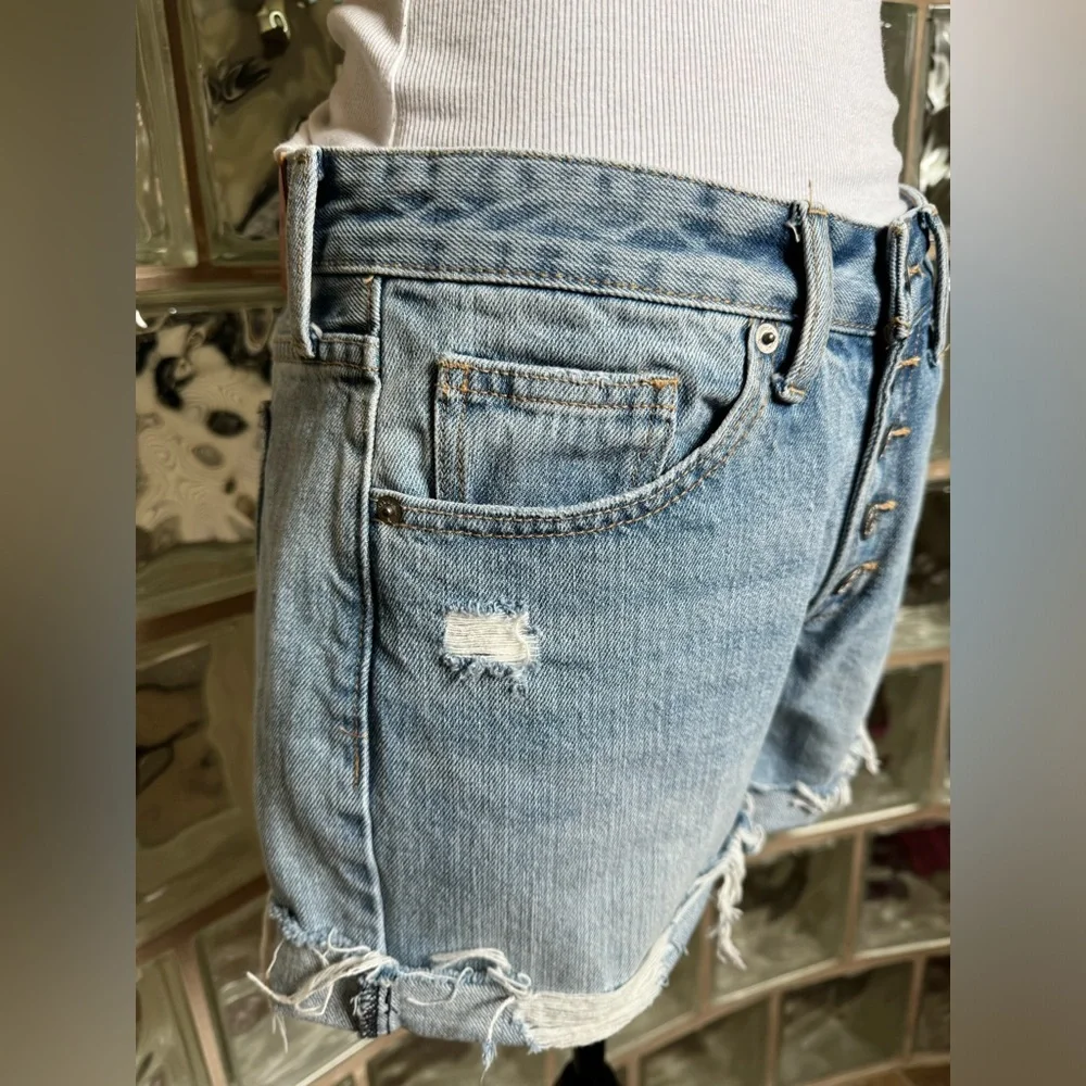 LUCKY Brand Button-Fly Boyfriend Jean Shorts Women’s Size 4/27